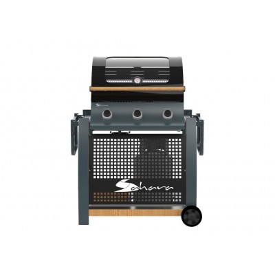Coral Gas Ψησταριά Υγραερίου Sahara 3 Burner Oak BBQ Smokey Teal