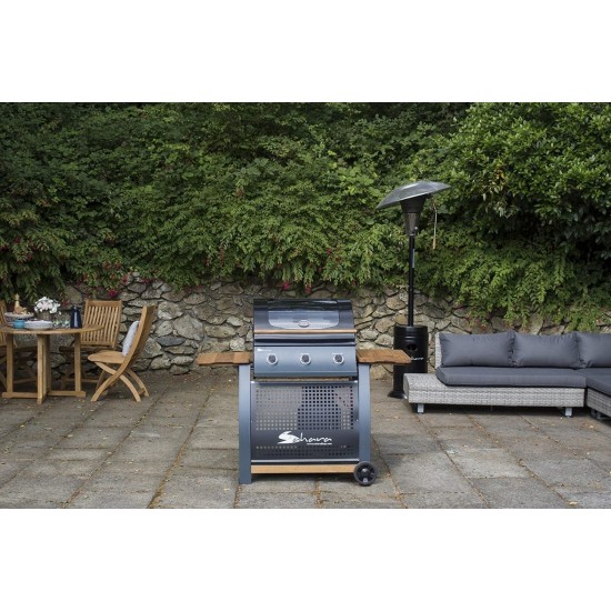 Coral Gas Ψησταριά Υγραερίου Sahara 3 Burner Oak BBQ Smokey Teal